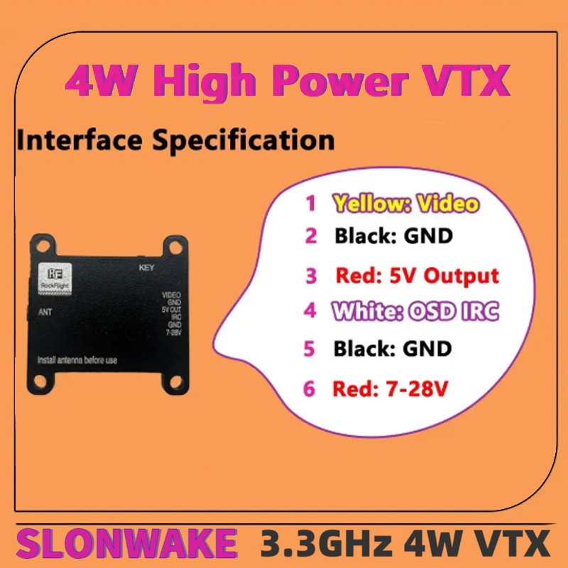 SLONWAKE FPV 3.3G 16CH 4000mW  - огляд і ціна Fpv Drone Antenna