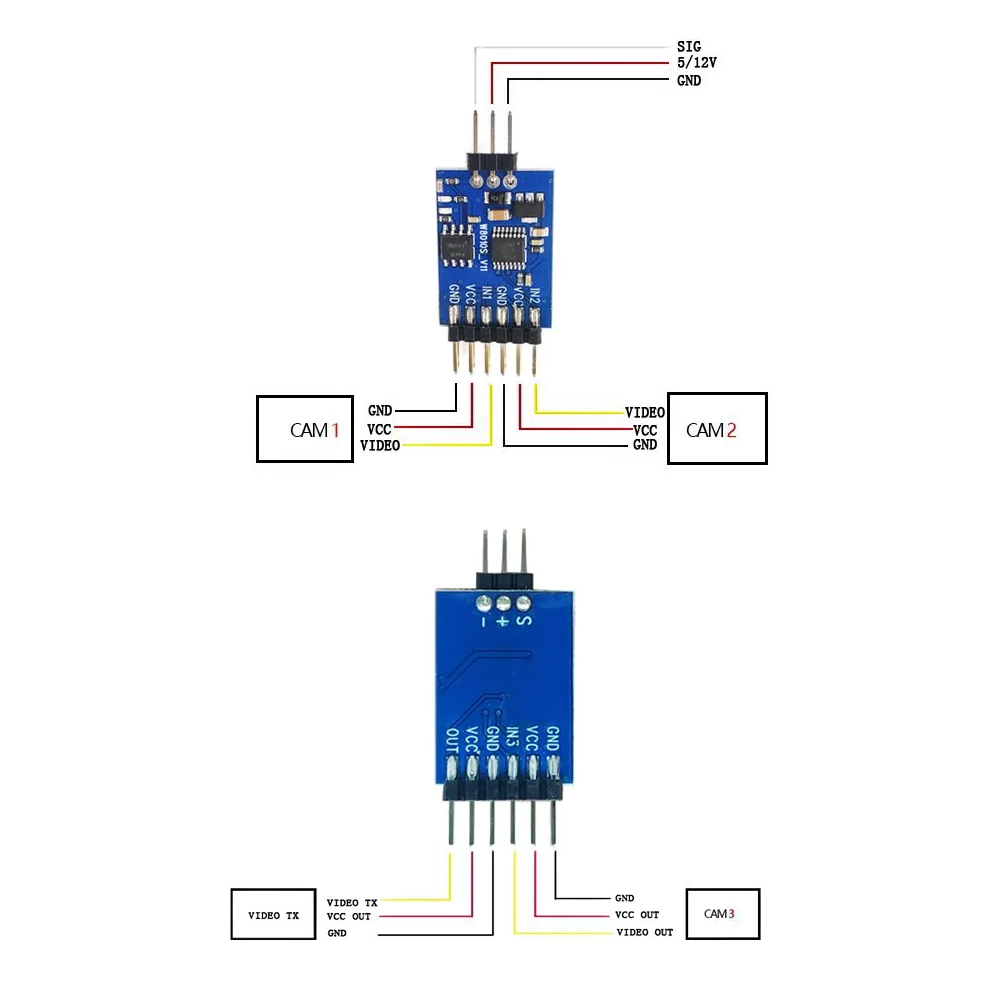 5.8G 3 Channel Video Switcher  - огляд і ціна Fpv Drone Camera
