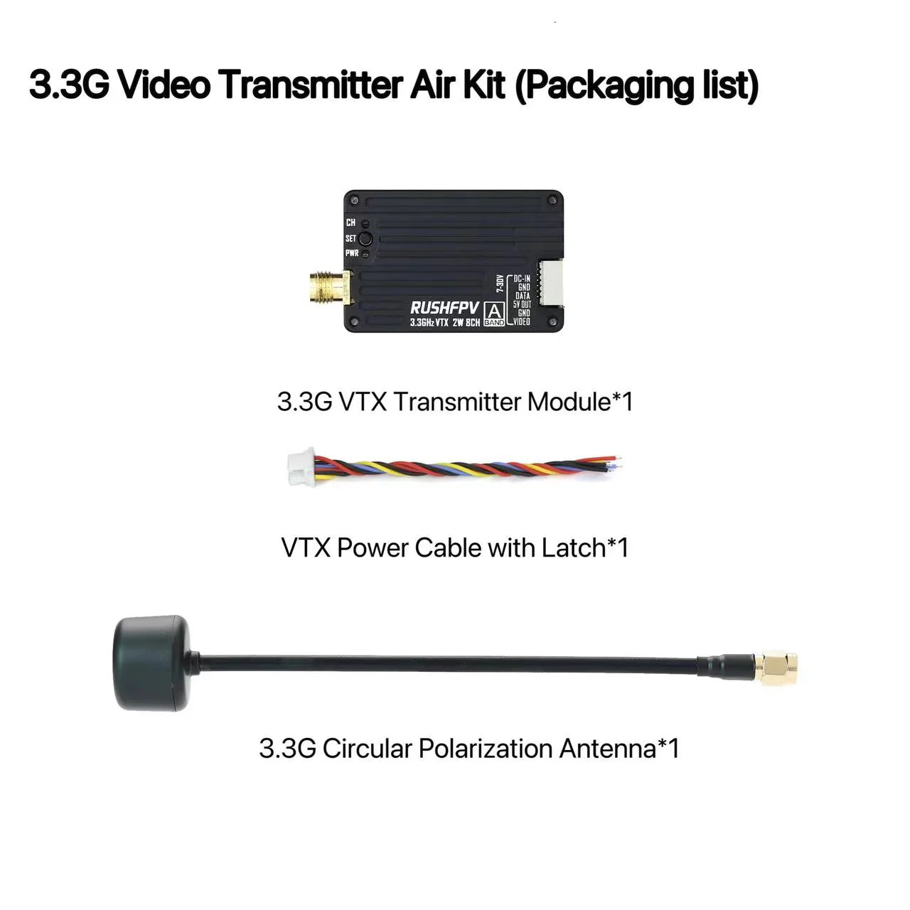 RUSHFPV 3.3G 2W VTX Transmitte - огляд і ціна Fpv Drone Antenna